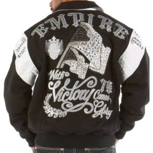 Pelle Pelle Empire with Victory Come Glory Black Jacket For Men's