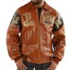 Pelle Pelle Empire with Victory Come Glory Brown Jacket