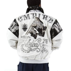 Pelle Pelle Empire with Victory Come Glory White Wool Jacket