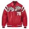 Pelle Pelle Encrusted Red Varsity Jacket
