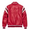 Pelle Pelle Encrusted Red Varsity Leather Jacket