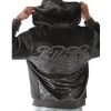 Pelle Pelle Exotic Cayman Studded Black Script Wool Hoodie