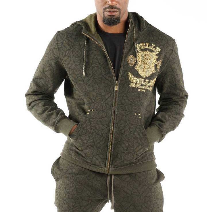 Pelle Pelle Eye on Prize 1978 Olive Green Warm Up Tracksuit