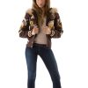 Pelle Pelle Female American Legend Varsity Brown Fur Hooded Wool Jacket