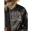 Pelle Pelle Forever Fearless Black Fur Hood Genuine Leather Jacket