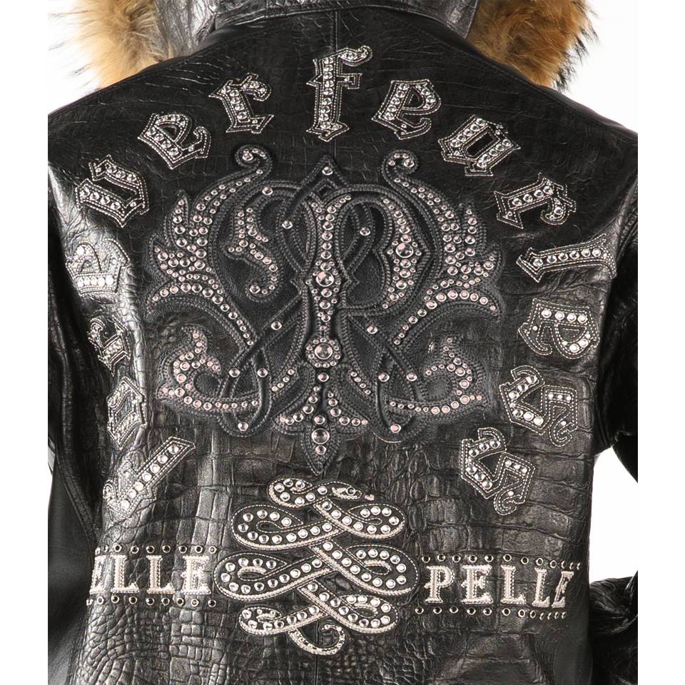 Pelle Pelle Forever Fearless Black Fur Hood Leather Jacket