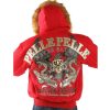 Pelle Pelle Forever Fearless Red Fur Hood Wool Jacket
