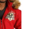 Pelle Pelle Forever Fearless Red Fur Hooded Wool Jacket