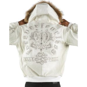 Pelle Pelle Forever Fearless White Fur Hood Leather Jacket