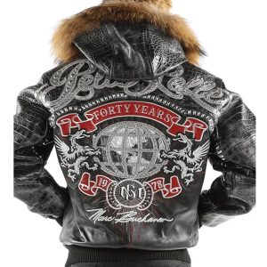 Pelle Pelle Forty Years MB Black Fur Hood Leather Jacket