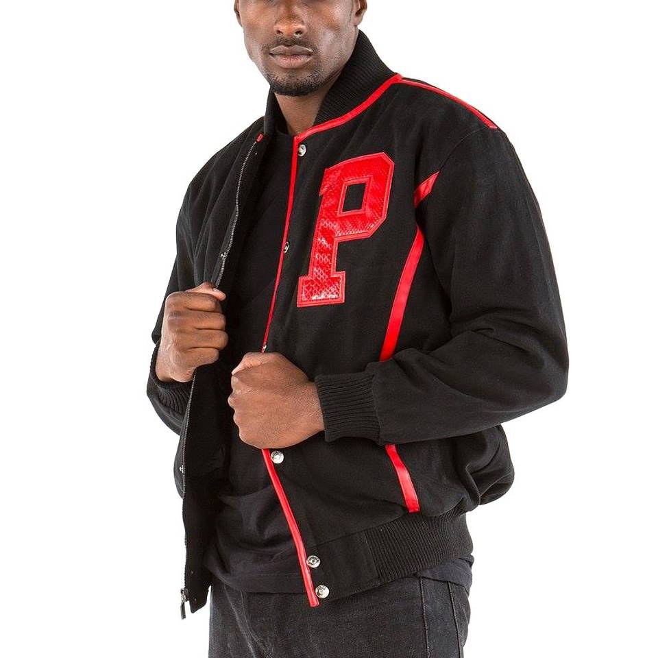 Pelle Pelle Gator P Black Varsity Jacket