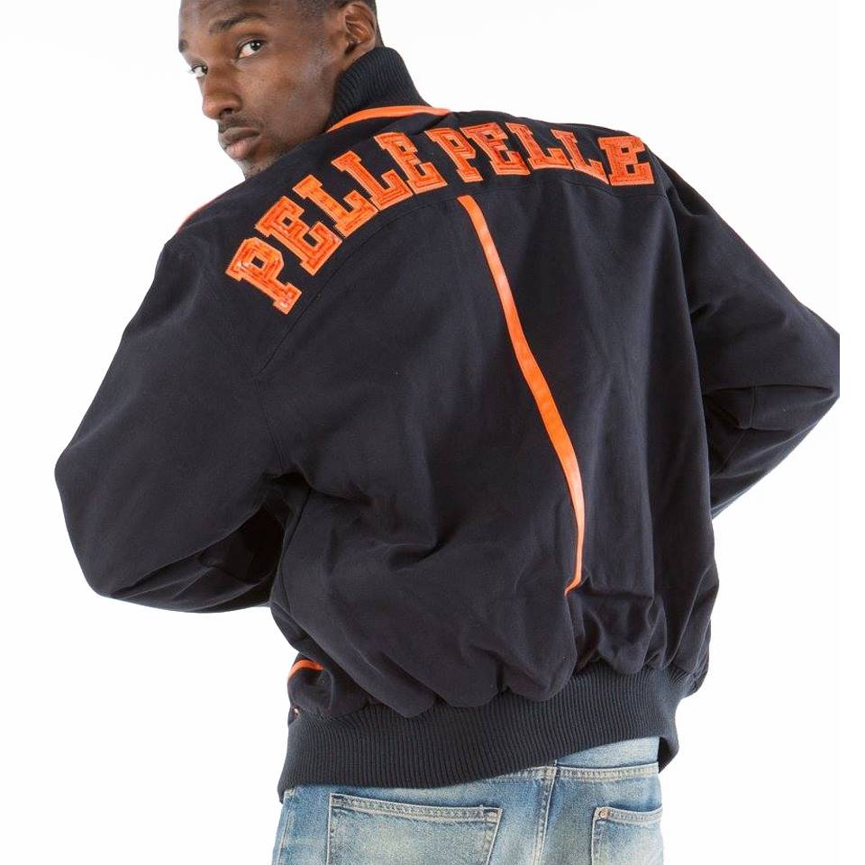 Pelle Pelle Gator P Navy Blue Varsity Wool Jacket