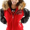 Pelle Pelle Girls 1978 Exotic Red Fur Hood Jacket