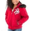 Pelle Pelle Girls Born Free 1978 Red Fur Hood Jacket