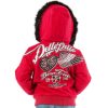 Pelle Pelle Girls Flying Heart Born Free 1978 Heritage Series Red Fur Hooded Wool Jacket