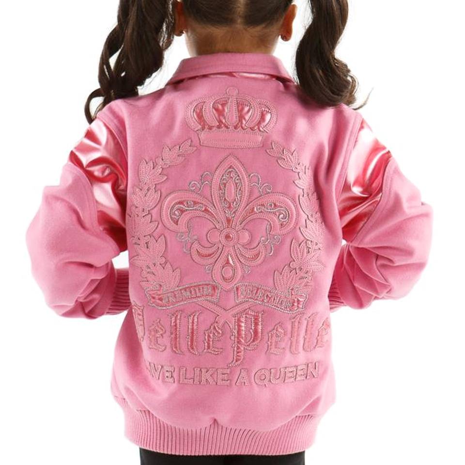 Pelle Pelle Girls Live Like a Queen Pink Wool Jacket