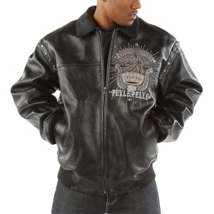 Pelle Pelle Grand Master Supreme Dynasty MB 1978 Live Like a King Power Glory Black Leather Jacket