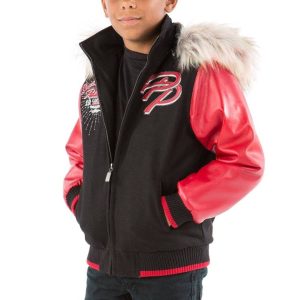 Pelle Pelle Greatest Of All Time Kids Black Fur Hood Jacket