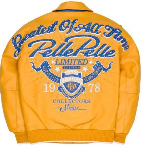 Pelle Pelle Greatest Of All Time MB 1978 Yellow Studded Real Leather Jacket