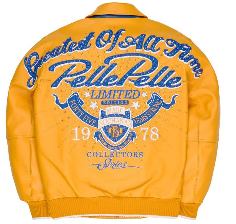 Pelle Pelle Greatest Of All Time MB 1978 Yellow Studded Real Leather Jacket