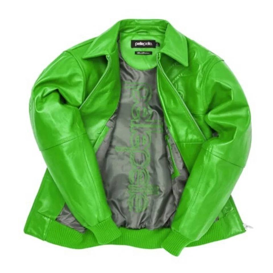 Pelle Pelle Green Puff Plush Leather Jacket