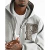 Pelle Pelle Grey Studded P Full Zip Wool Hoodie