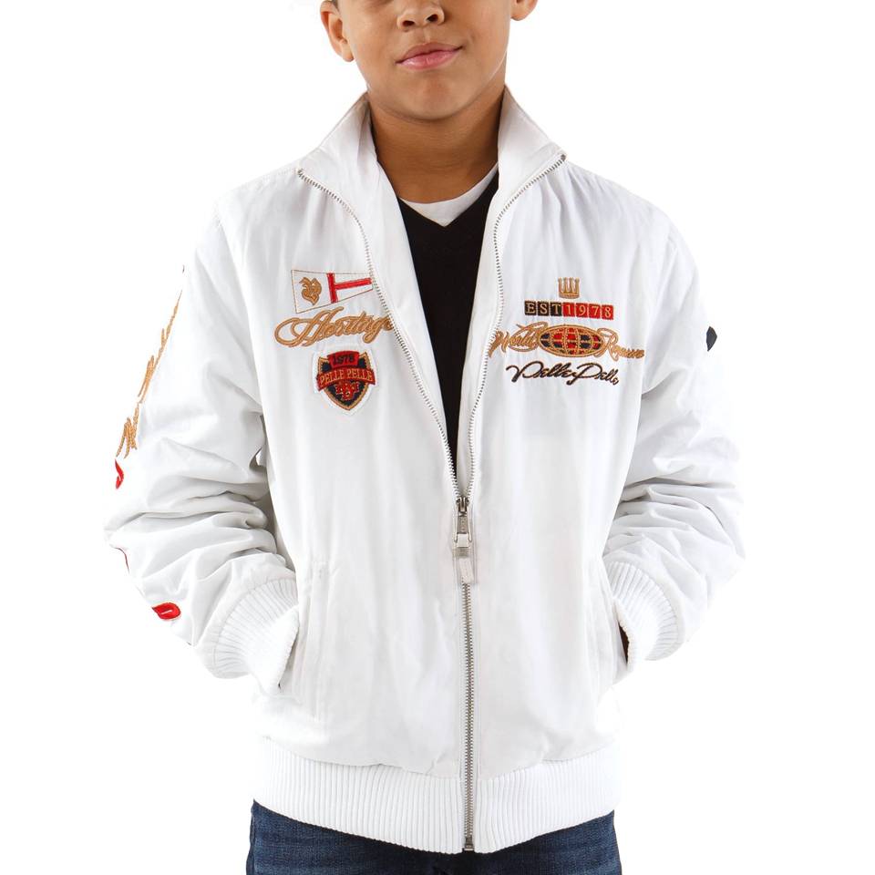 Pelle Pelle Heritage Sport White Cotton Jacket for Kids