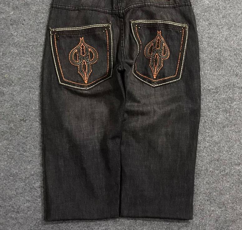 Pelle Pelle Hip Hop Denim Black Long Denim Shorts