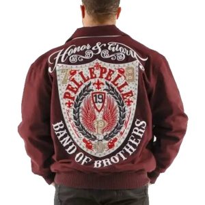 Pelle Pelle Honor & Glory Brand Of Brother Maroon Jacket