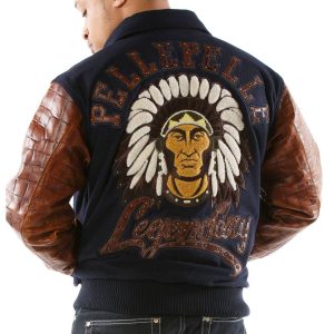 Pelle Pelle Indiana Legendary Navy Blue Wool Jacket For Men's