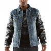 Pelle Pelle Jeans Blue Jacket with Leather Sleeves