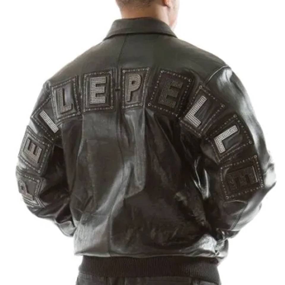 Pelle Pelle Jeweled Stones Black Leather Jacket