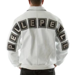 Pelle Pelle Jeweled Stones White Leather Jacket