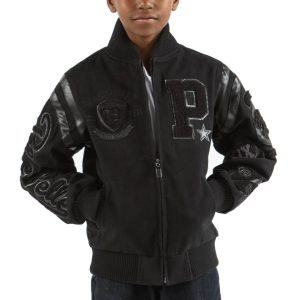 Pelle Pelle Kids All City Black Varsity Jacket