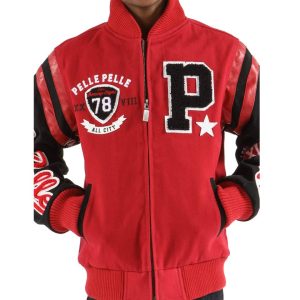 Pelle Pelle Kids All City Red Varsity Wool Jacket