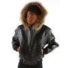 Pelle Pelle Kids Basic Fur Hood Black Plush Jacket