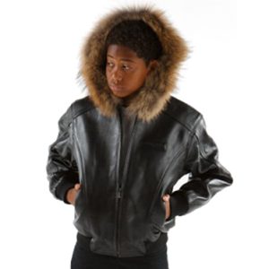 Pelle Pelle Kids Basic Fur Hood Black Plush Jacket
