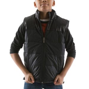 Pelle Pelle Kids Black Zip Up Puffer Vest