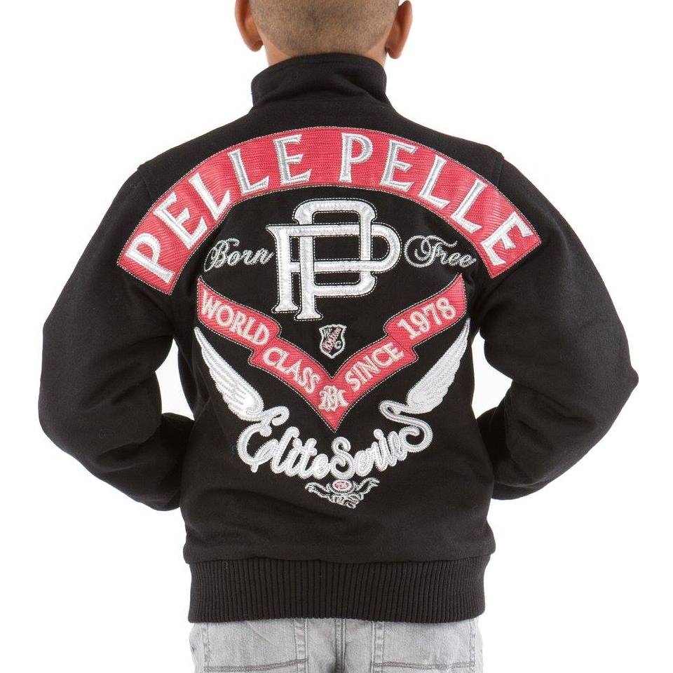 Pelle Pelle Kids Born Free 1978 Elite Series World Class Black Wool Jacket