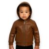Kids Pelle Pelle Brown Hooded Jacket