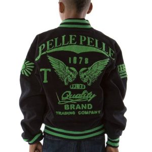 Pelle Pelle Kids Chenille Patch 1978 Black Varsity Wool Jacket