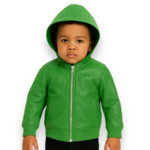 Kids Pelle Pelle Green Hooded Jacket