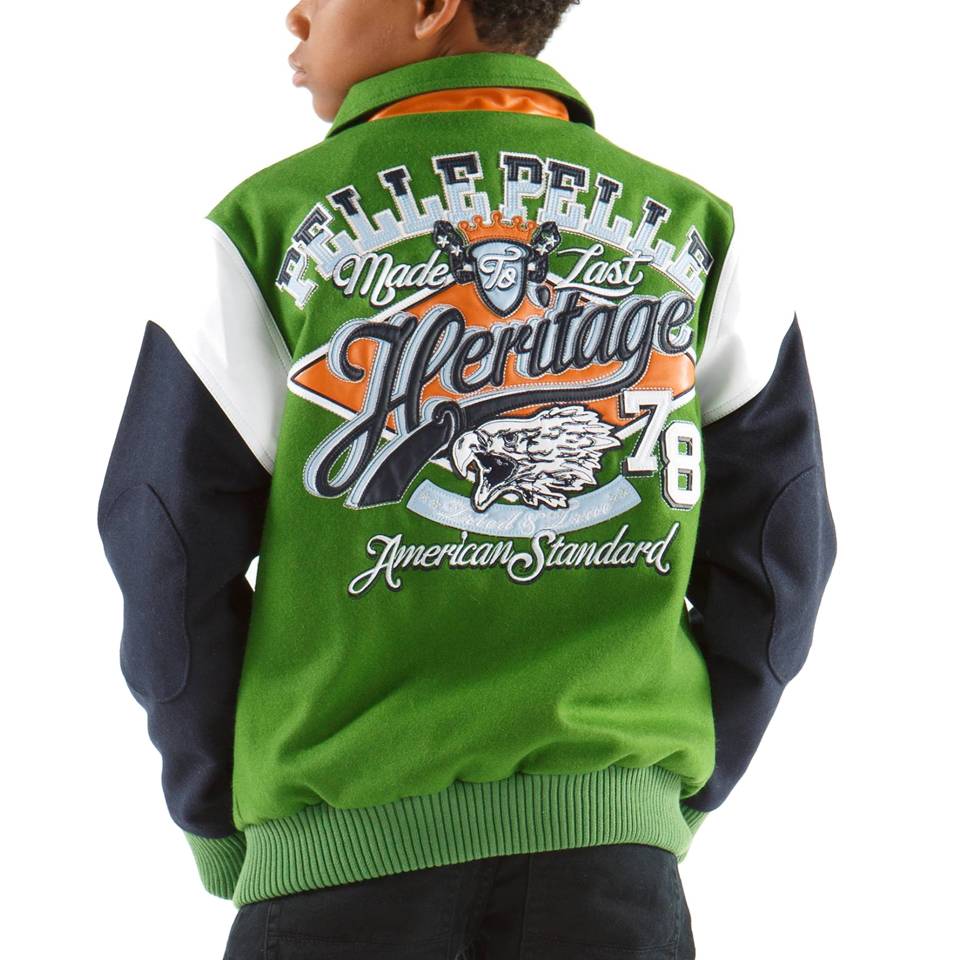 Pelle Pelle Kids Heritage American Green Wool Jacket