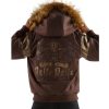Pelle Pelle Kids Live Like a King Dark Brown Fur Hooded Wool Jacket