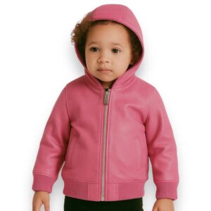 Kids Pelle Pelle Pink Hooded Jacket