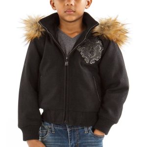 Pelle Pelle Kids Prestige Black Fur Hood Jacket