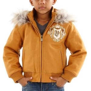 Pelle Pelle Kids Prestige Mustard Fur Hood Jacket