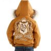 Pelle Pelle Kids Prestige Mustard Fur Hooded Wool Jacket