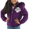 Pelle Pelle Kids Prestige Purple Fur Hood Jacket