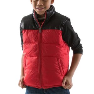 Pelle Pelle Kids Red Zip Up Puffer Vest